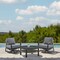 Armen Living Aileen 3 Piece Patio Outdoor Swivel Seating Set in Black Aluminum with Gray Wicker and Cushions 840254332645 - alternate 5